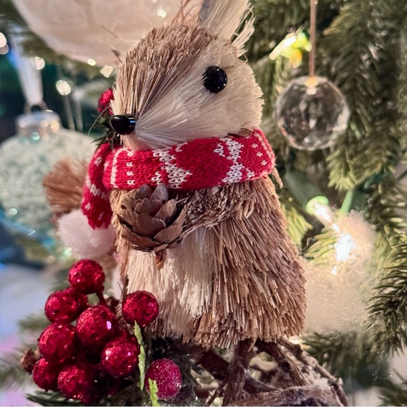 NEW! Woodland Fury Tail Squirrel Snowy Twig Orb Christmas Ornament - Picture 2 of 7